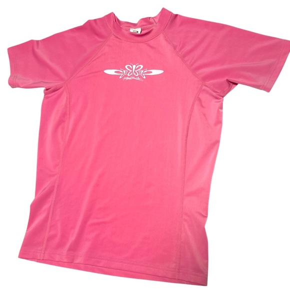 Maui Built Pink Short Sleeve Rash Guard Swim Shirt - Picture 2 of 8